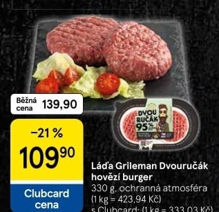 Hovězí burger dvouručák Láďa Grileman Kostelecké uzeniny
