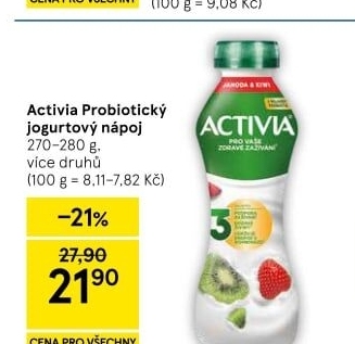 Jogurtový nápoj Activia Danone
