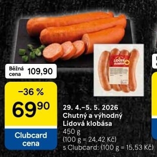 Klobása Lidová Chutný a výhodný