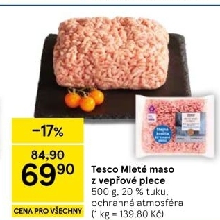 Maso mleté vepřové z plece Tesco