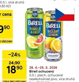 Nealkoholické pivo ochucené Birell