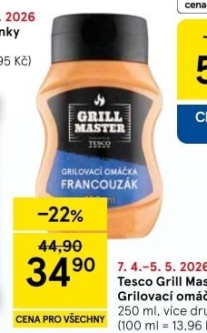 Omáčka grilovací Grill Master Tesco