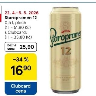 Pivo světlý ležák 12° Staropramen