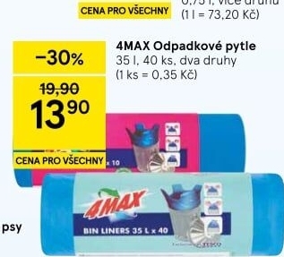 Pytle na odpadky 35 l 4Max