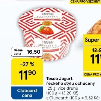 Řecký jogurt ochucený Tesco