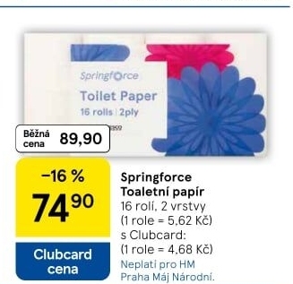 Toaletní papír 2vrstvý Springforce