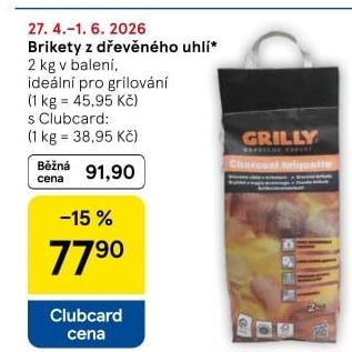 Brikety dřevěné Grilly