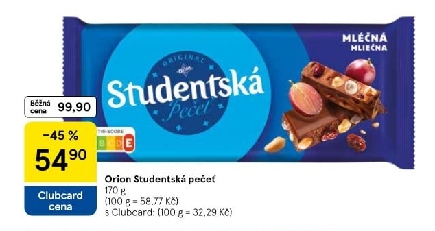 Čokoláda Studentská pečeť Orion