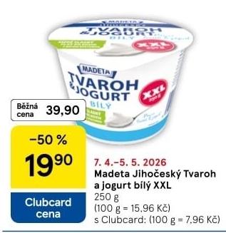 Dezert tvaroh s jogurtem bílý jihočeský Madeta