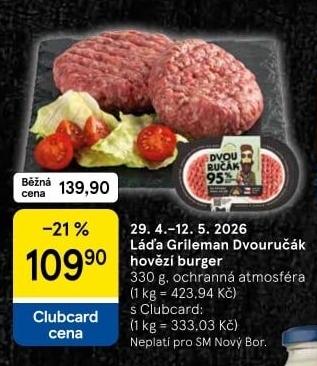 Hovězí burger dvouručák Láďa Grileman Kostelecké uzeniny