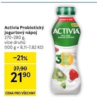 Jogurtový nápoj Activia Danone