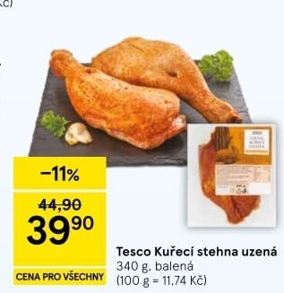 Kuřecí stehna uzená Tesco
