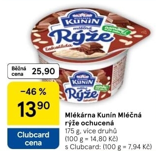Mléčná rýže Mlékárna Kunín