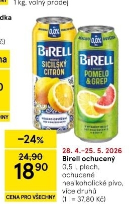 Nealkoholické pivo ochucené Birell