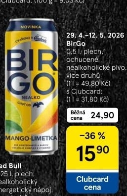 Nealkoholické pivo ochucené Birgo