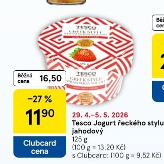 Řecký jogurt ochucený Tesco