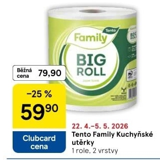 Utěrky kuchyňské 2vrstvé Family Big roll Tento