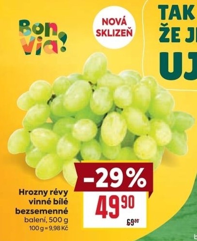 Hrozny bílé bezsemenné Billa Bonvia