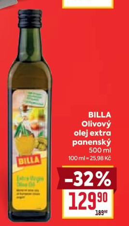 Olivový olej extra panenský Billa