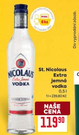 Vodka extra jemná St. Nicolaus