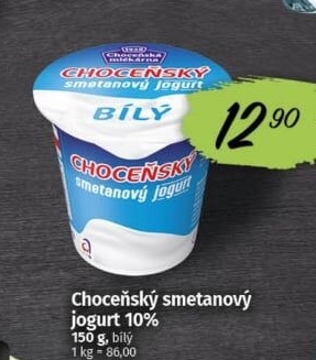 Bílý jogurt smetanový Choceňský