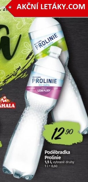 Ochucená voda Poděbradka Prolinie