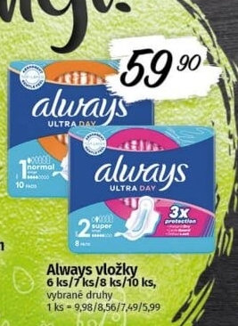 Vložky dámské Always