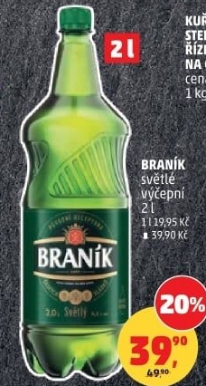 Pivo světlé výčepní 10° Braník