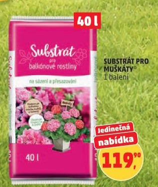 Substrát pro muškáty / pelargonie