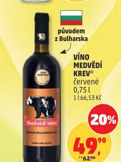 Víno červené Medvědí krev