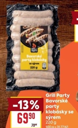 Bavorské party klobásky se sýrem Grill Party