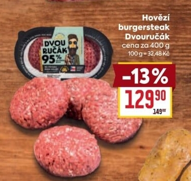 Hovězí burger dvouručák Láďa Grileman Kostelecké uzeniny