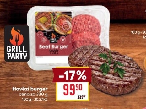 Hovězí burger Grill Party