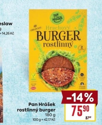 Hrachový burger Pan Hrášek Emco