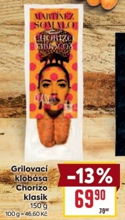 Klobása grilovací Chorizo Martínez Somalo