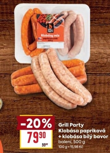 Klobása papriková a bílý bavor Grill Party