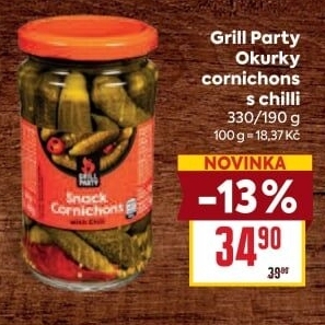 Okurky Cornichons s chilli Grill Party