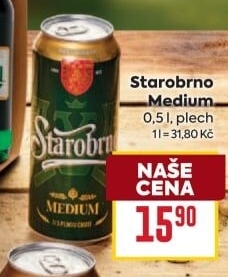 Pivo světlý ležák 11° Medium Starobrno