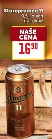 Pivo světlý ležák 11° Staropramen