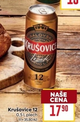 Pivo světlý ležák Královský 12° Krušovice