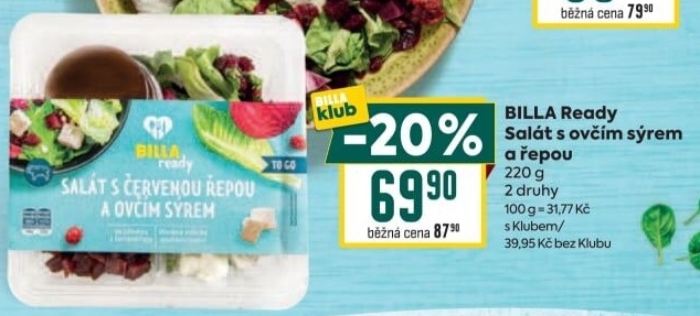 Salát s ovčím sýrem a řepou Ready Billa