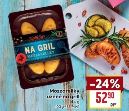 Sýr mozzarelky z udírny na gril Zlatý sýr