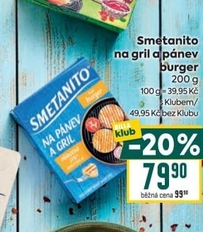 Sýr na pánev a gril burger Smetanito