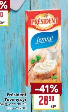 Tavené sýry Président
