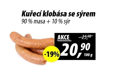 Kuřecí klobása se sýrem