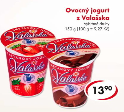 Jogurt smetanový ochucený z Valašska Mlékárna Valašské Meziříčí