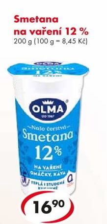 Smetana na vaření Olma 12%