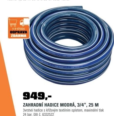 Hadicezahradnímodrá 3/4&quot