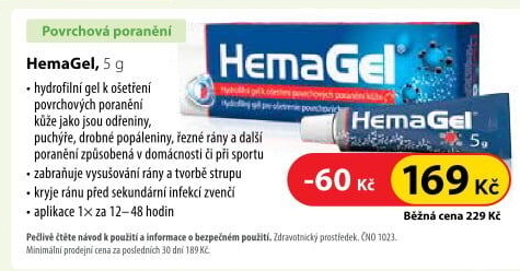 Gel urychlující hojení Hemagel Apotex