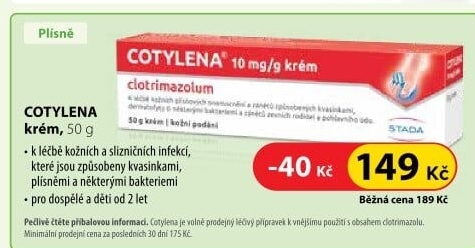Krém proti plísním a mykózám Cotylena